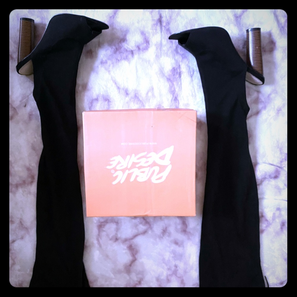 Public Desire Thigh High Black Boot